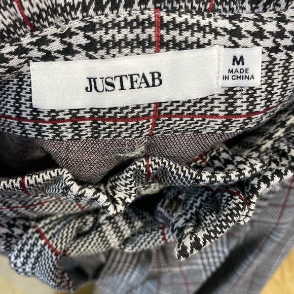 JustFab Plaid High Waisted Pants Trousers size Medium - Picture 10 of 10